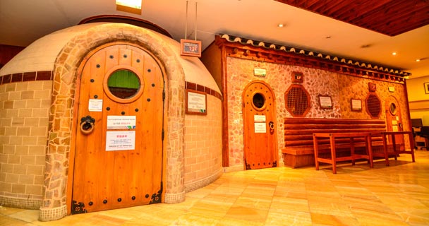 A Korean-style spa and sauna.