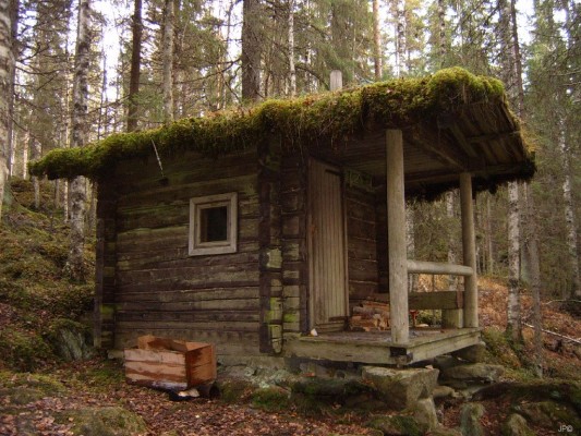 Beautiful Sauna In The Forests Of Finland.